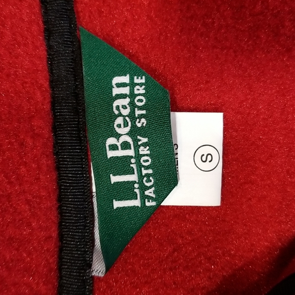 L.L. BEAN FACTORY STORE Red Half Zip Fleece Pullover Jacket - Zippered Pockets - Picture 3 of 11